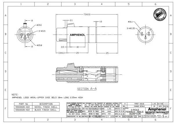 AMPHENOL AC3F3MW AMPHENOL AC3F3MW